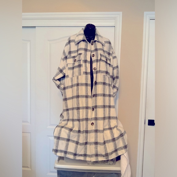Fashion Nova Plaid Midi Jacket ..oversized..size Large - Picture 5 of 13
